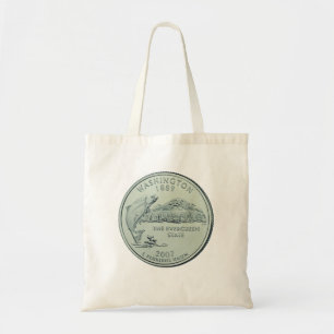 Bolso De Tela Diseño teñido del barrio estatal de Washington