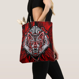 Bolso De Tela Diseño Totémico Tribal Haida de Lobo