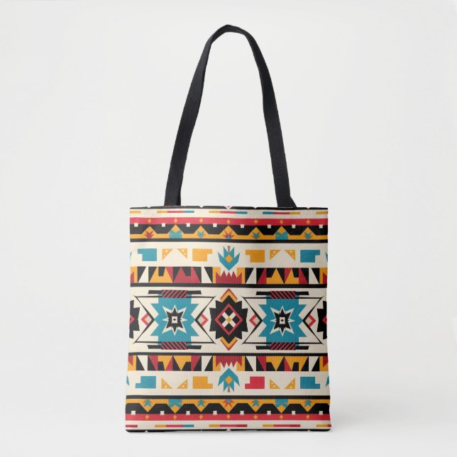 Bolso De Tela Diseño tribal azteca (Anverso)
