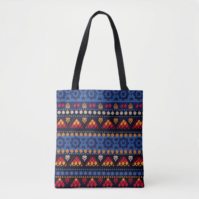 Bolso De Tela Diseño tribal: Modelo multifuncional sin foco. (Anverso)