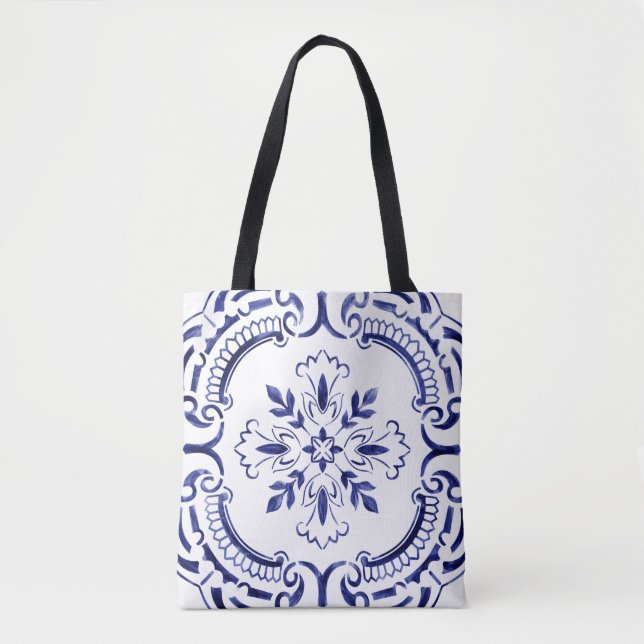 Bolso De Tela Diseño único de la teja portuguesa (Anverso)
