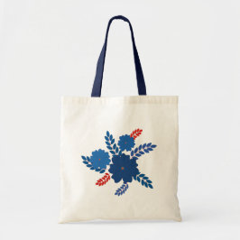 Bolso De Tela Diseño vectorial de flores azules simples