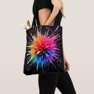 Bolso De Tela Diseño vibrante de explosión de color
