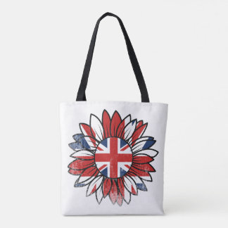 Bolso De Tela Diseño vintage angustiado de girasol de bandera br