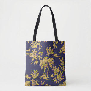 Bolso De Tela Diseño vintage sin inconvenientes con Hawaii, trop