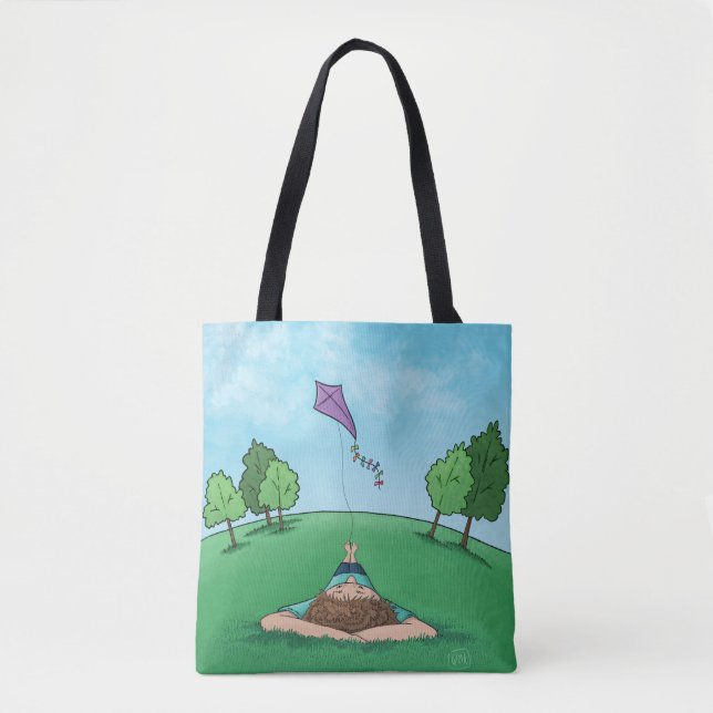 Bolso De Tela Diseño volador de cometas Tote Bag (Anverso)