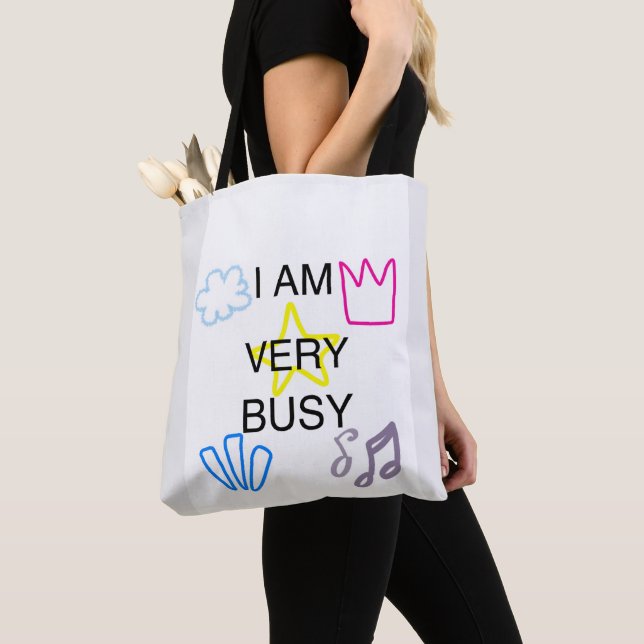 Bolso De Tela Diseños Únicos Estoy Muy Ocupado (Detalle)