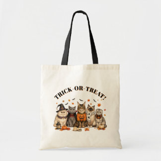 Bolso De Tela Disfraz de Halloween de gatos lindos Truco o trato