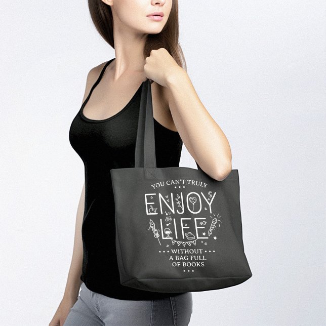 Bolso De Tela Disfruta de la vida llena de libros Tote Bag (Enjoy Life Full of Books Tote Bag)