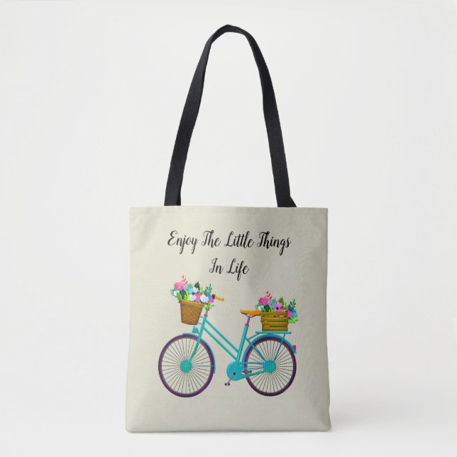 Bolso De Tela Disfruta De Las Pequeñas Cosas En La Vida (Anverso)