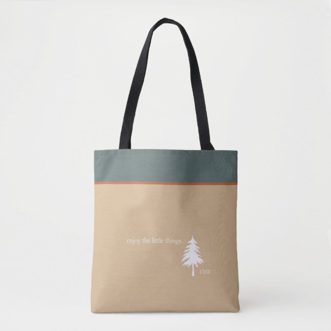 Bolso De Tela Disfruta de las pequeñas cosas Monograma Green Tan (Anverso)