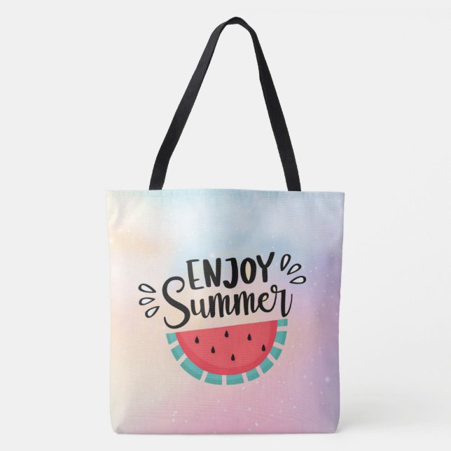 Bolso De Tela Disfrutar de la sandía de verano (Anverso)