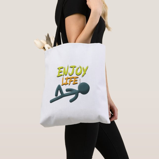 Bolso De Tela Disfrutar de la vida (Detalle)