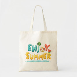 Bolso De Tela Disfrutar del Ilustracion de texto de verano