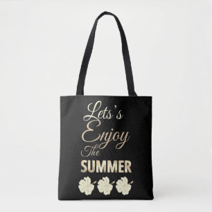 Bolso De Tela Disfrutemos la Flor de Hibisco Tropical de Verano