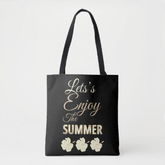Bolso De Tela Disfrutemos la Flor de Hibisco Tropical de Verano