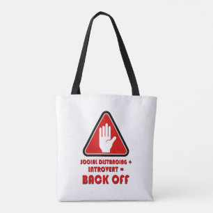Bolso De Tela Distancia social e introvertido, retroceder