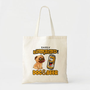 Bolso De Tela Distracción fácil por perros y cerveza