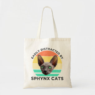 Bolso De Tela Distraído Fácilmente Por Gatos Sfinx