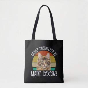 Bolso De Tela Distraído Fácilmente Por Maine Coons