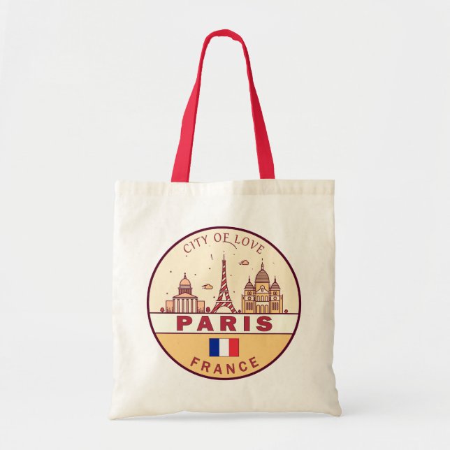 Bolso De Tela Distrito de Skyline Emblem de París (Frente)