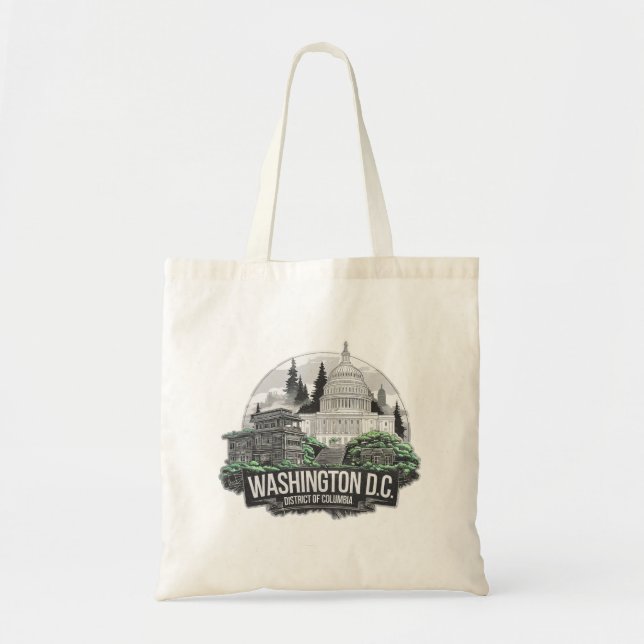 Bolso De Tela Distrito de Washington DC City, Columbia EE.UU. (Frente)