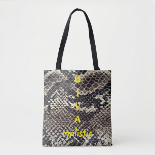 Bolso De Tela DIVAmalistic Brown Piel de serpiente Imprimir bols