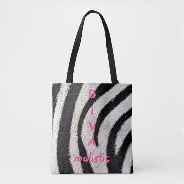 Bolso De Tela DIVAmalistic Zebra Print Tote Bag (Anverso)