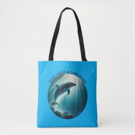 Bolso De Tela Dive Deep Live Free Delfín 