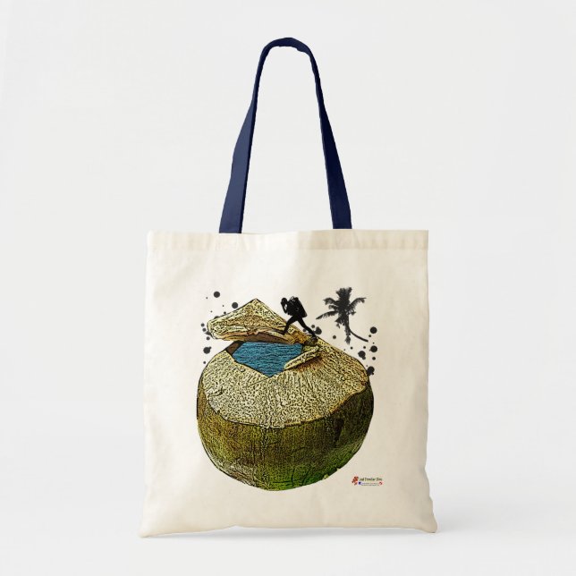 Bolso De Tela Diver Dives into Coconut (Frente)