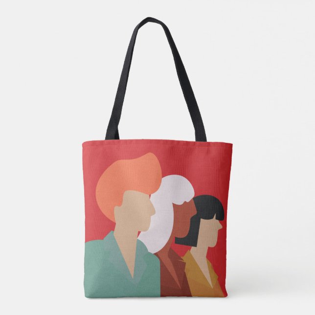 Bolso De Tela Diversidad de las mujeres - Moderna, empoderada a  (Reverso)