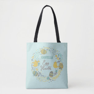 Bolso De Tela Diversión Búsqueda de Huevos de Pascua Colorida y 