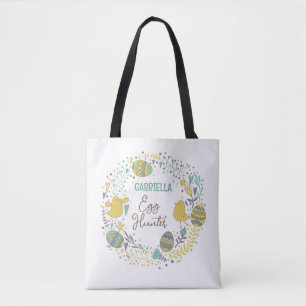 Bolso De Tela Diversión Búsqueda de Huevos de Pascua Coloridos y