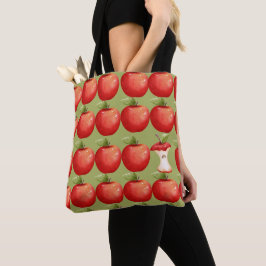 Bolso De Tela Diversión con la Manzana Roja Fruta
