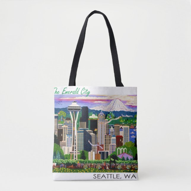 Bolso De Tela ¡Diversión del tote de Seattle! (Anverso)