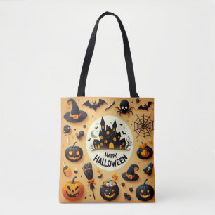 Bolso De Tela Diversión espeluznante de Halloween y casa embruja
