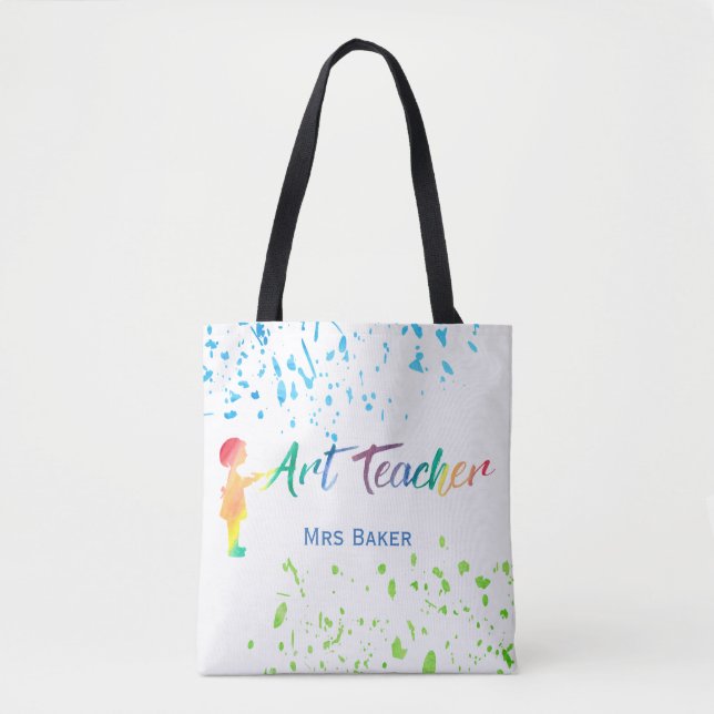 Bolso De Tela Diversión personalizada salpicadura de la acuarela (Anverso)