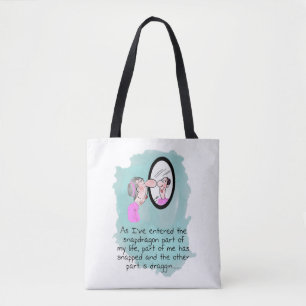Bolso De Tela Divertida anciana luce Tote de vidrio