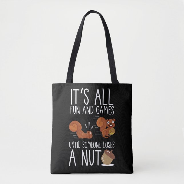 Bolso De Tela Divertida ardilla de las nueces de los roedores (Anverso)