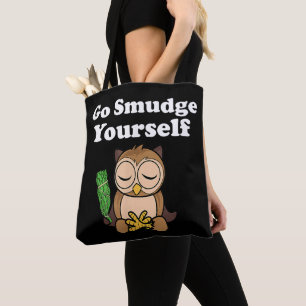 Bolso De Tela Divertida Espiritual Anda Fumiga Tú Misma Búho Med