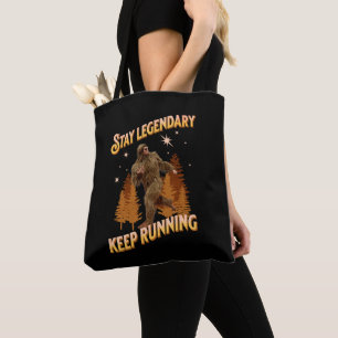 Bolso De Tela Divertida Motivación de Bigfoot Corriendo