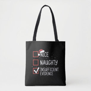 Bolso De Tela Divertida Navidad Bueno Malo Evidencia Insuficient