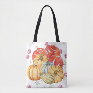 Bolso De Tela Divertidas coloridas manzanas de calabaza de tempo