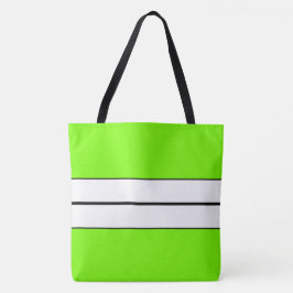Bolso De Tela Divertidas Rayas de Carreras Verde Lima Brillante 