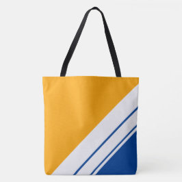 Bolso De Tela Divertidas Rayas Deportivas Naranja Amarillo Azul 
