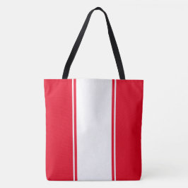 Bolso De Tela Divertidas Rayas Deportivas Rojos Blancos Años 70