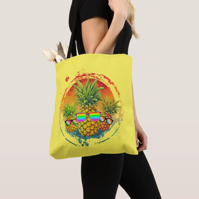 Bolso De Tela Divertidas Vibes de verano de piña (Detalle)