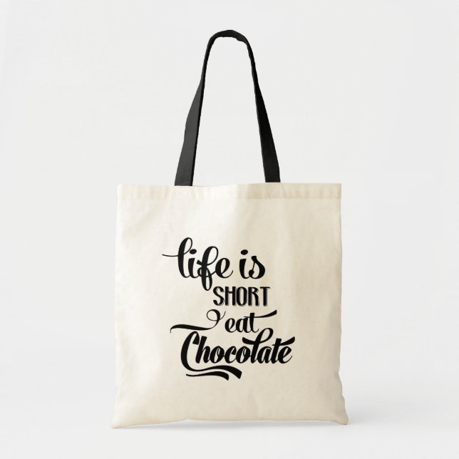 Bolso De Tela Divertido adicto al chocolate come a los amantes d (Frente)