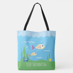 Bolso De Tela Divertido apenas guarde el nadar de pescados