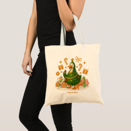 Bolso De Tela Divertido árbol de Navidad Goose | Día festivo